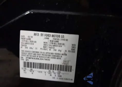 2020 Ford Edge Sel из США, поврежденный, VIN 2FMPK4J99LBA70642